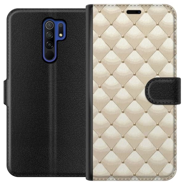 Tegnebogsetui til Xiaomi Redmi 9 med Guldglans motiv