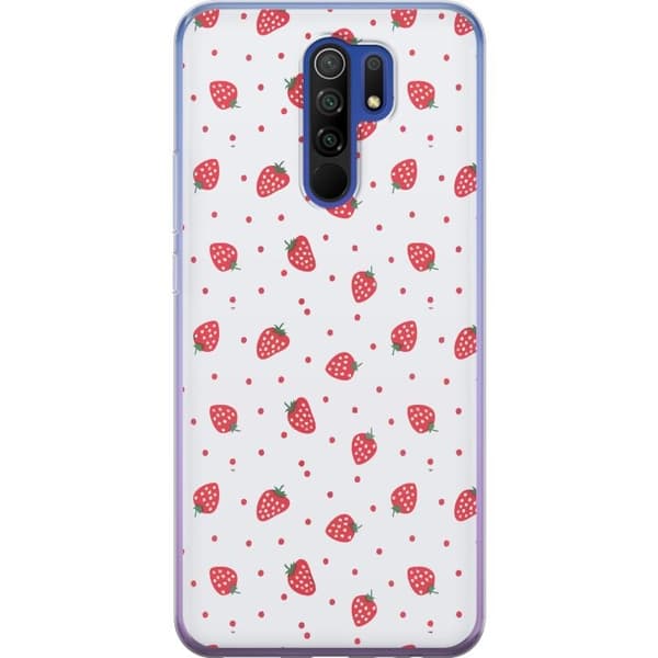 Mobilcover til Xiaomi Redmi 9 med Jordbær motiv