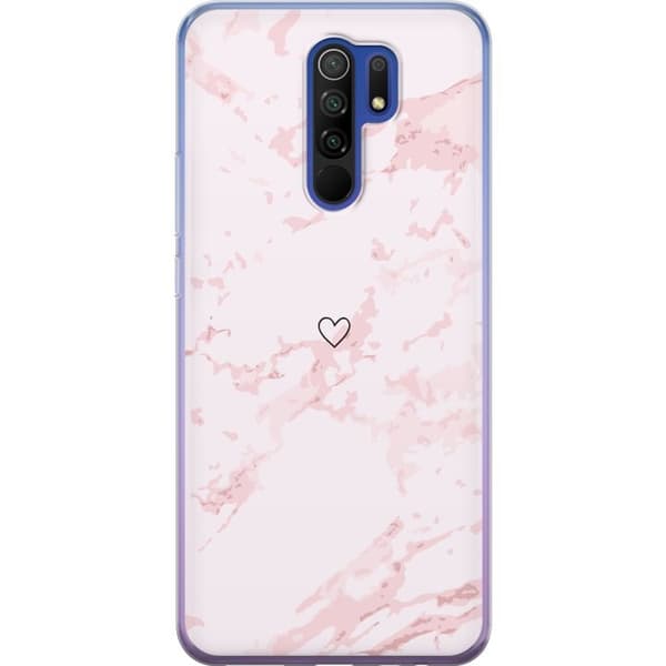 Mobilskal till Xiaomi Redmi 9 med Rosa Hjärta motiv