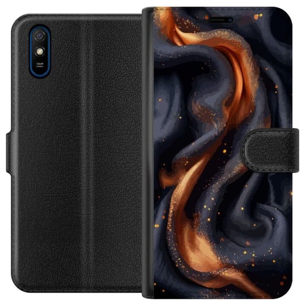 Lommeboketui til Xiaomi Redmi 9A med Brennende silke motiv