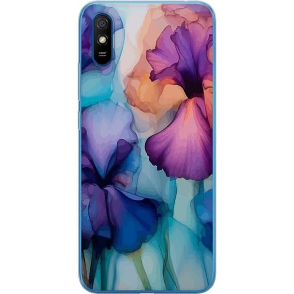 Kännykkäkuori Xiaomi Redmi 9A-laitteelle, jossa on Maagiset kukat kuvio