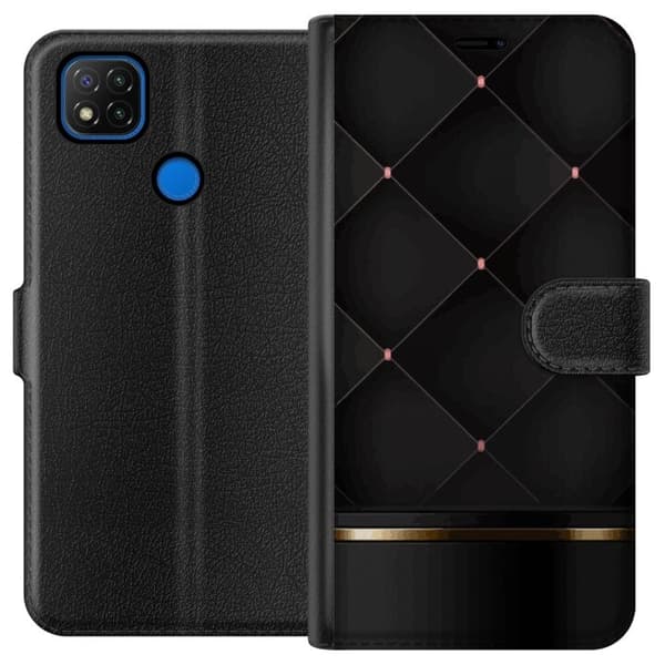 Lompakkokotelo Xiaomi Redmi 9C-laitteelle, jossa on Ylellinen linja kuvio
