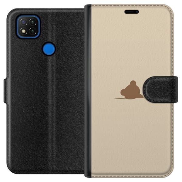Lompakkokotelo Xiaomi Redmi 9C-laitteelle, jossa on Nalle kuvio