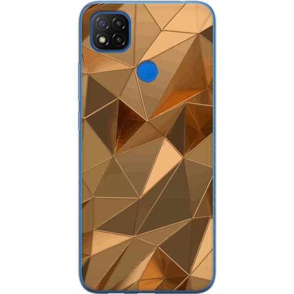 Kännykkäkuori Xiaomi Redmi 9C NFC-laitteelle, jossa on 3D Kulta kuvio