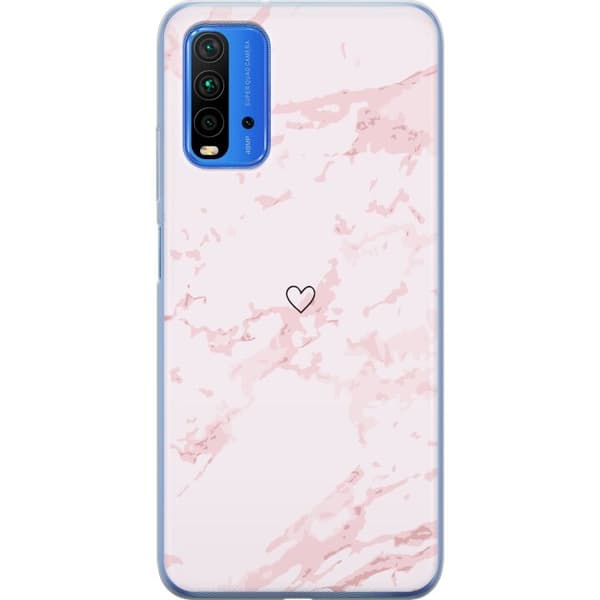 Mobilcover til Xiaomi Redmi 9T med Rosa Hjerte motiv