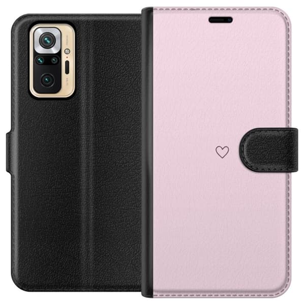 Lompakkokotelo Xiaomi Redmi Note 10 Pro-laitteelle, jossa on Sydän kuvio