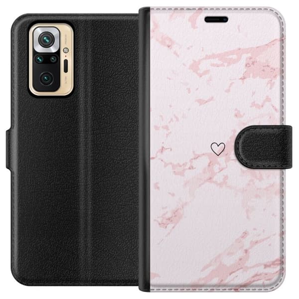 Tegnebogsetui til Xiaomi Redmi Note 10 Pro med Rosa Hjerte motiv