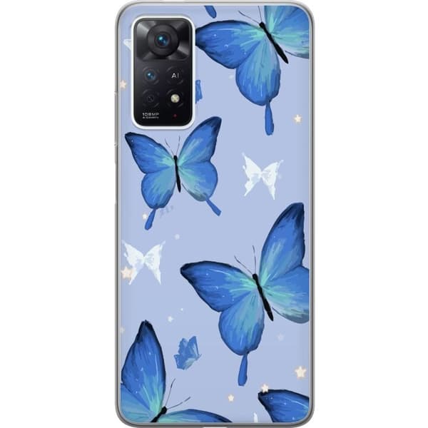 Kännykkäkuori Xiaomi Redmi Note 11 Pro-laitteelle, jossa on Sinisiä perhosia kuvio