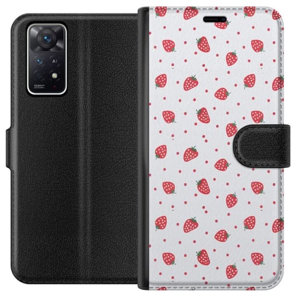 Plånboksfodral till Xiaomi Redmi Note 11 Pro 5G med Jordgubbar motiv