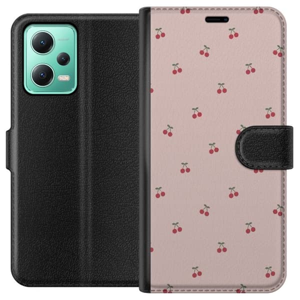 Lommeboketui til Xiaomi Redmi Note 12 med Kirsebær motiv