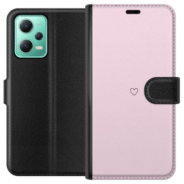 Tegnebogsetui til Xiaomi Redmi Note 12 med Hjerte motiv