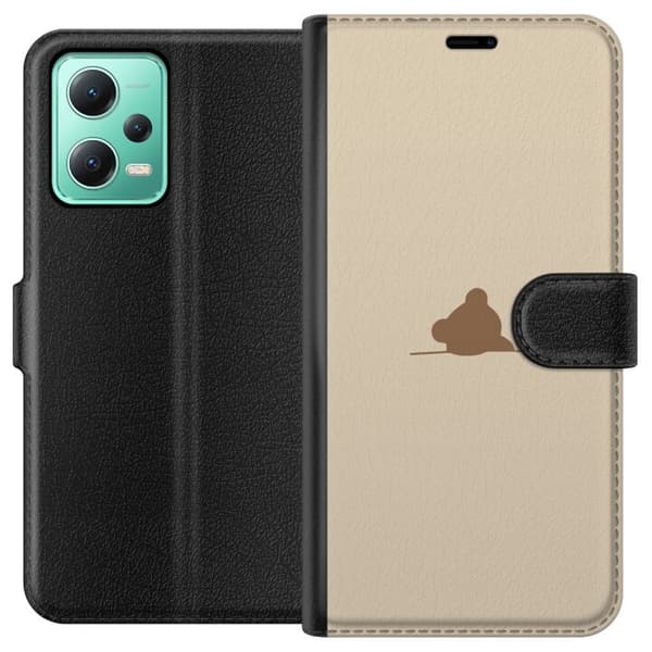 Tegnebogsetui til Xiaomi Redmi Note 12 med Nalle motiv