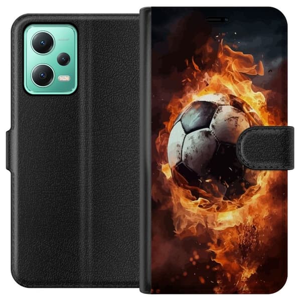 Plånboksfodral till Xiaomi Redmi Note 12 med Fotboll motiv