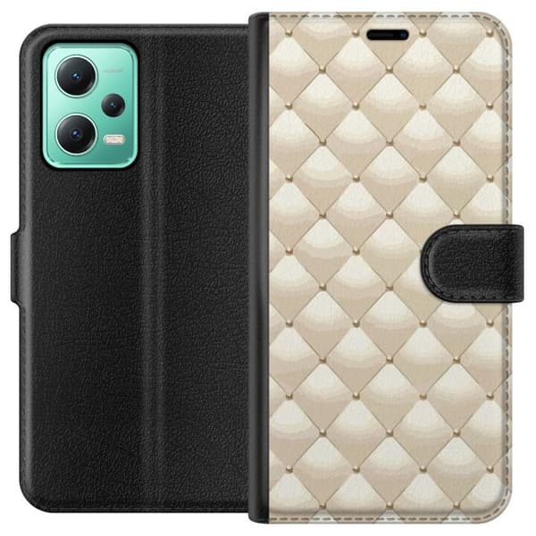 Lompakkokotelo Xiaomi Redmi Note 12-laitteelle, jossa on Kultakiilto kuvio