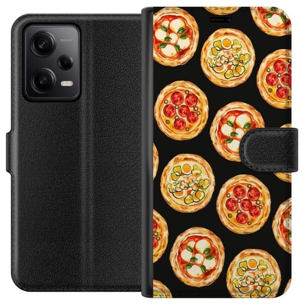 Tegnebogsetui til Xiaomi Redmi Note 12 Pro med Pizza motiv