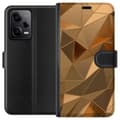Miniatyrbillede 2 af 4: Tegnebogsetui til Xiaomi Redmi Note 12 Pro med 3D Guld motiv