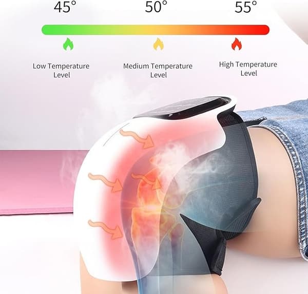 Trådlös Knämassager med Infraröd Värme Lindra smärta