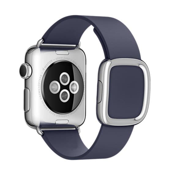 Modern Silver Buckle Läderarmband till Apple Watch 42mm