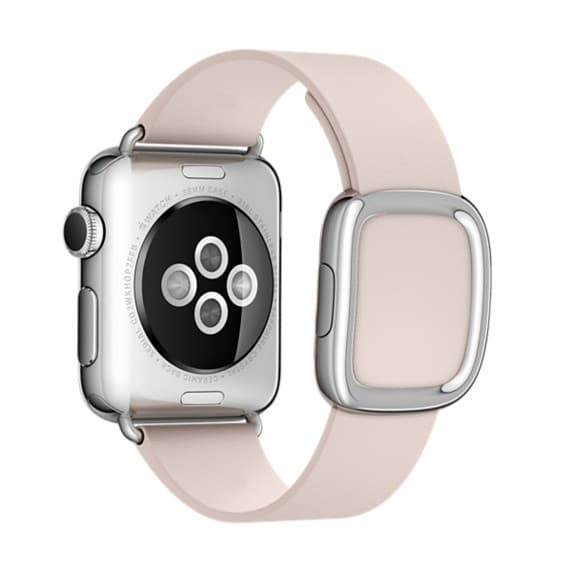 Modern Silver Buckle Läderarmband till Apple Watch 42mm