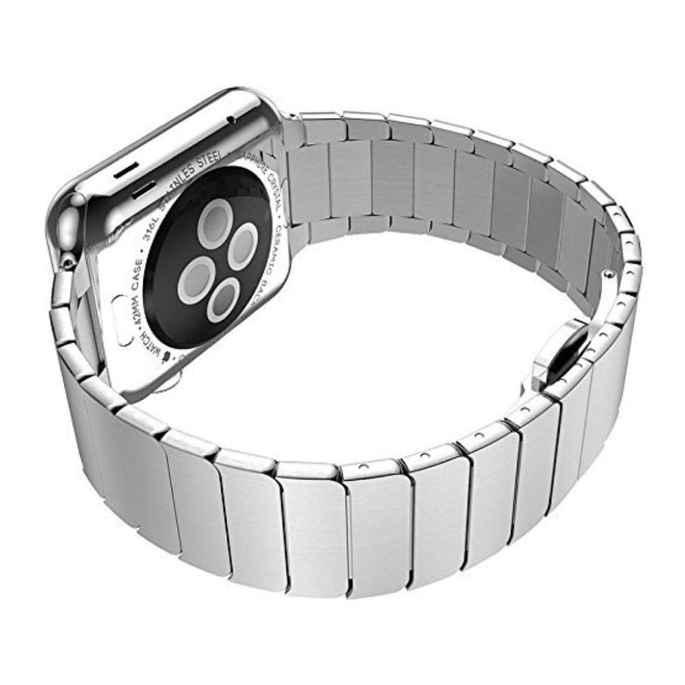 Apple Watch 42mm rem med sommerfugl lukning - Sølv farvet