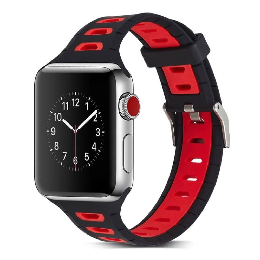 Apple Watch 38mm kaksivärinen ranneke - Musta / Punainen