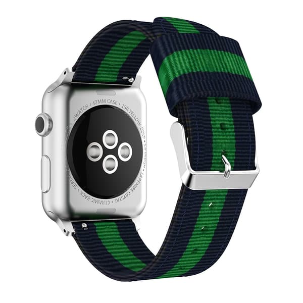 Eleganta Armband i Nylon för Apple Watch 42mm Blå/Vit