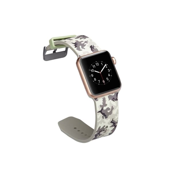 Silicone Watchband for Apple Watch 4 44mm, Series 3 / 2 / 1 42mm - Grey Camoufla