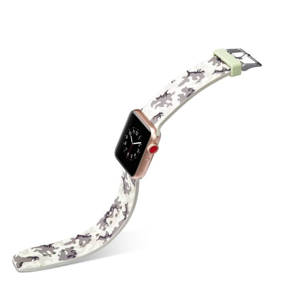 Silicone Watchband for Apple Watch 4 44mm, Series 3 / 2 / 1 42mm - Grey Camoufla