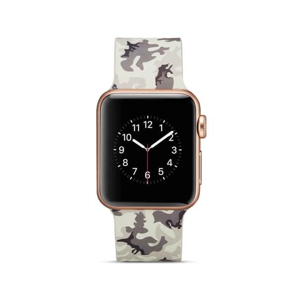 Silicone Watchband for Apple Watch 4 44mm, Series 3 / 2 / 1 42mm - Grey Camoufla
