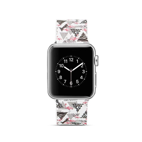 Silicone Watchband for Apple Watch 4 44mm, Series 3 / 2 / 1 42mm - Flamingo