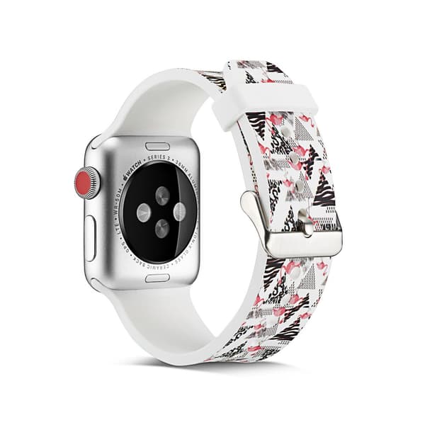 Silicone Watchband for Apple Watch 4 44mm, Series 3 / 2 / 1 42mm - Flamingo