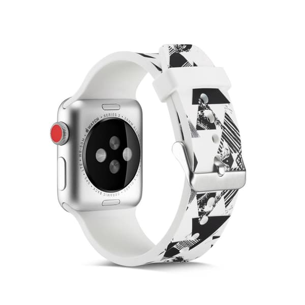 Silicone Watchband for Apple Watch 4 40mm, Series 3 / 2 / 1 38mm - Triangle Patt