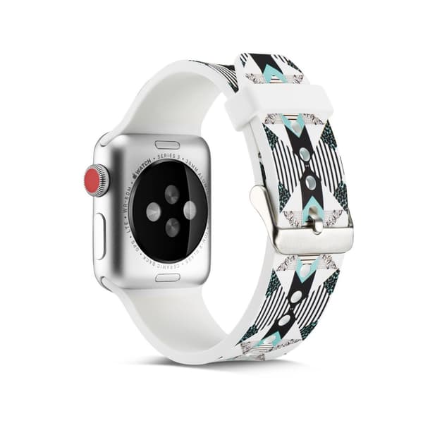Silicone Watchband for Apple Watch 4 40mm, Series 3 / 2 / 1 38mm - Vertical Stri