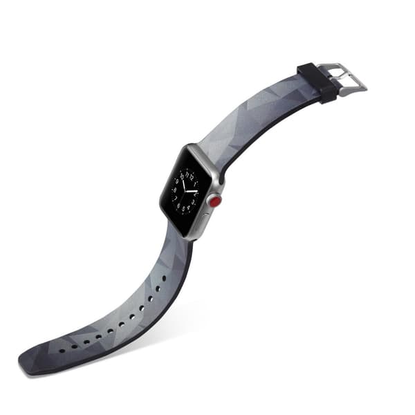 Silicone Watchband for Apple Watch 4 40mm, Series 3 / 2 / 1 38mm - Grey Triangle