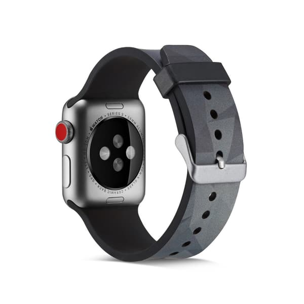 Silicone Watchband for Apple Watch 4 40mm, Series 3 / 2 / 1 38mm - Grey Triangle