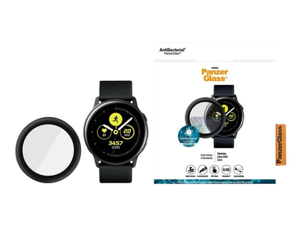 PanzerGlass Original - Skärmskydd för smart klocka - glas - ramfärg svart - för Samsung Galaxy Watch Active