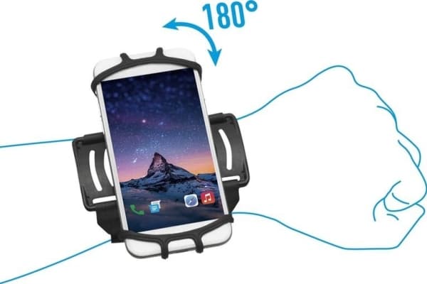 Mobilis - Armbånd for mobiltelefon - from 4" to 7" - svart
