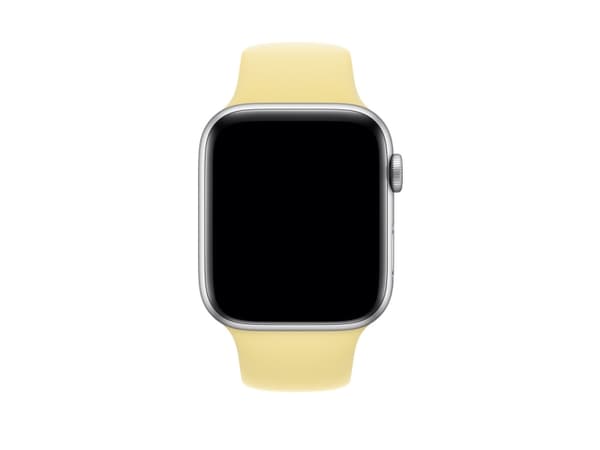 Apple 44mm Sport Band - Klokkestropp for smart armbåndsur - størrelse S/M og M/L - sitronkrem - for Watch Hermès Series 7, Hermès Series 9, Series 10