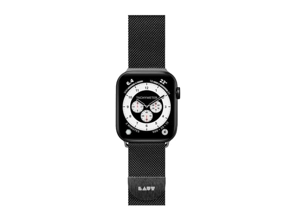 LAUT Steel Loop, Strop / Belte, Smartklokke, Sort, Apple, Apple Watch 42/44/45/49 mm, Rustfritt stål