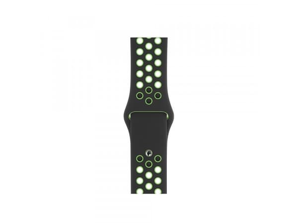 Apple 40mm Nike Sport Band - KlocKräm för smart klocka - storlek S/M och M/L - svart/kalkblast - för Watch Hermès Series 7, Hermès Series 9, Nike Ser