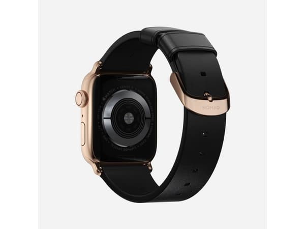 Nomad NM1A31SM00, Band, Smartklokke, Sort, Apple, Watch 40mm/38mm, Ekte lær, Rustfritt stål