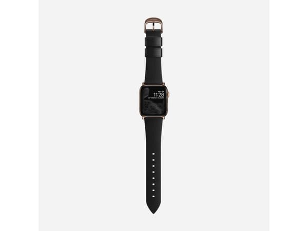 Nomad NM1A31SM00, Band, Smartklokke, Sort, Apple, Watch 40mm/38mm, Ekte lær, Rustfritt stål