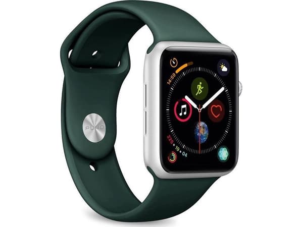 Puro PURO ICON Apple Watch Band - Elastisk sportsrem for Apple Watch 42/44 mm (S/M & M/L) (Mørkegrønn)