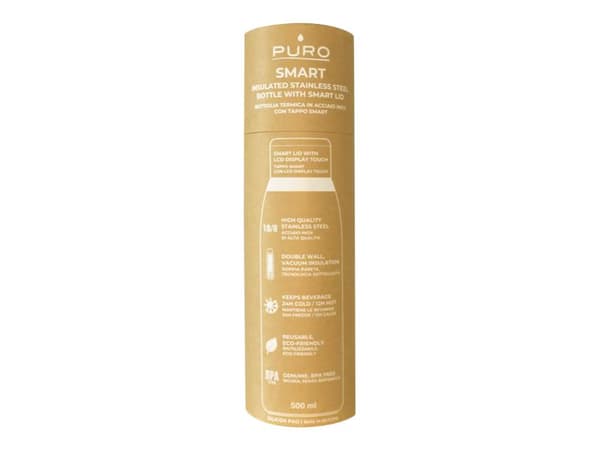 Puro Smart - Smart termoflaske - Størrelse 6.7 cm diameter - Høyde 23.5 cm - 500 ml - matt svart