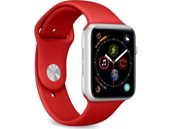 Puro ICON - Älykellon ranneke - S/M ja M/L koko - punainen - Apple Watch Hermès Series 7, Hermès Series 9, Nike Series 7, Series 10, Series 8, Series