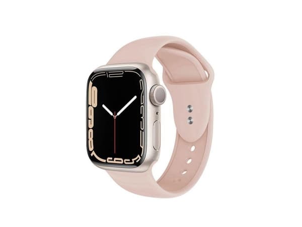 Crong Liquid - hihna Apple Watch 42/44/45/49 mm:lle (hiekanvaaleanpunainen)