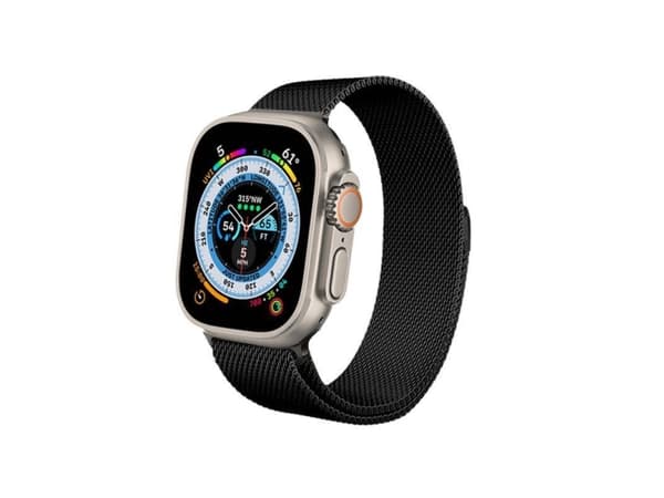 Crong Milano Steel - Ruostumattomasta teräksestä valmistettu hihna Apple Watchille 38/40/41 mm (musta)