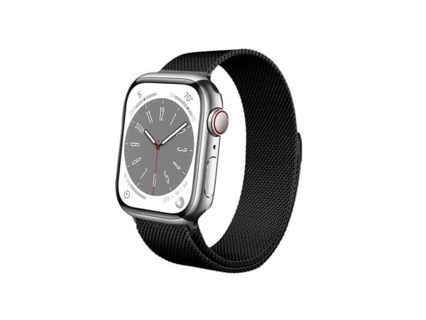 Crong Milano Steel - Ruostumattomasta teräksestä valmistettu hihna Apple Watchille 38/40/41 mm (musta)
