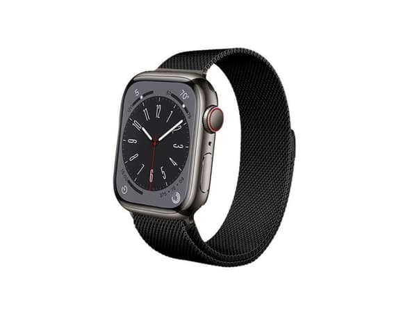Crong Milano Steel - Ruostumattomasta teräksestä valmistettu hihna Apple Watchille 38/40/41 mm (musta)