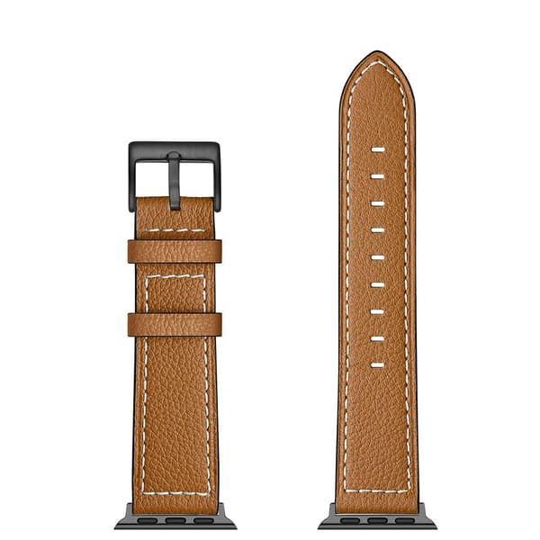 Klassiskt Läderarmband Apple Watch 42/44/45/49 mm Cognac